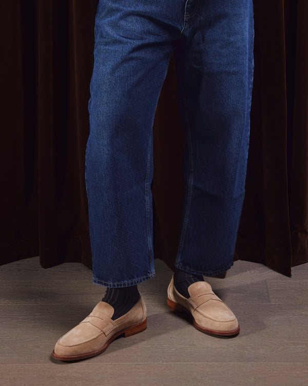 Dartmouth Sand Suede Penny Loafers