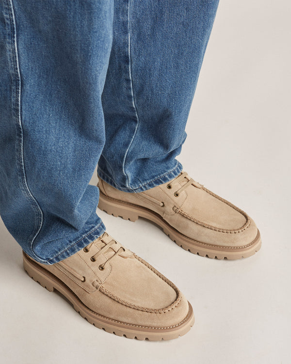 Ark Sand Suede Boat Shoes