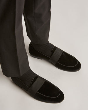 Bass Black Velvet Loafers