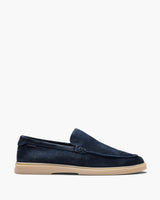 Breeze Navy Suede Slip On Shoes