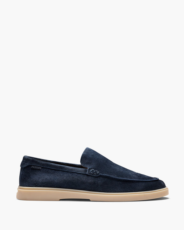 Breeze Navy Suede Slip On Shoes