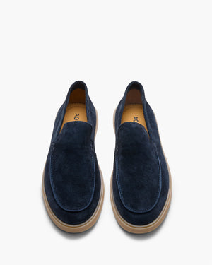 Breeze Navy Suede Slip On Shoes
