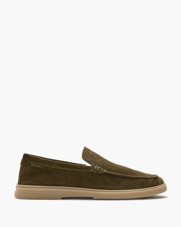 Breeze Olive Suede Slip On Shoes