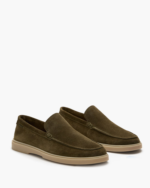 Breeze Olive Suede Slip On Shoes