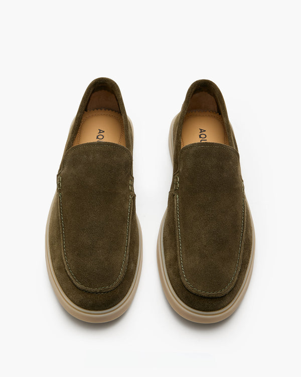 Breeze Olive Suede Slip On Shoes