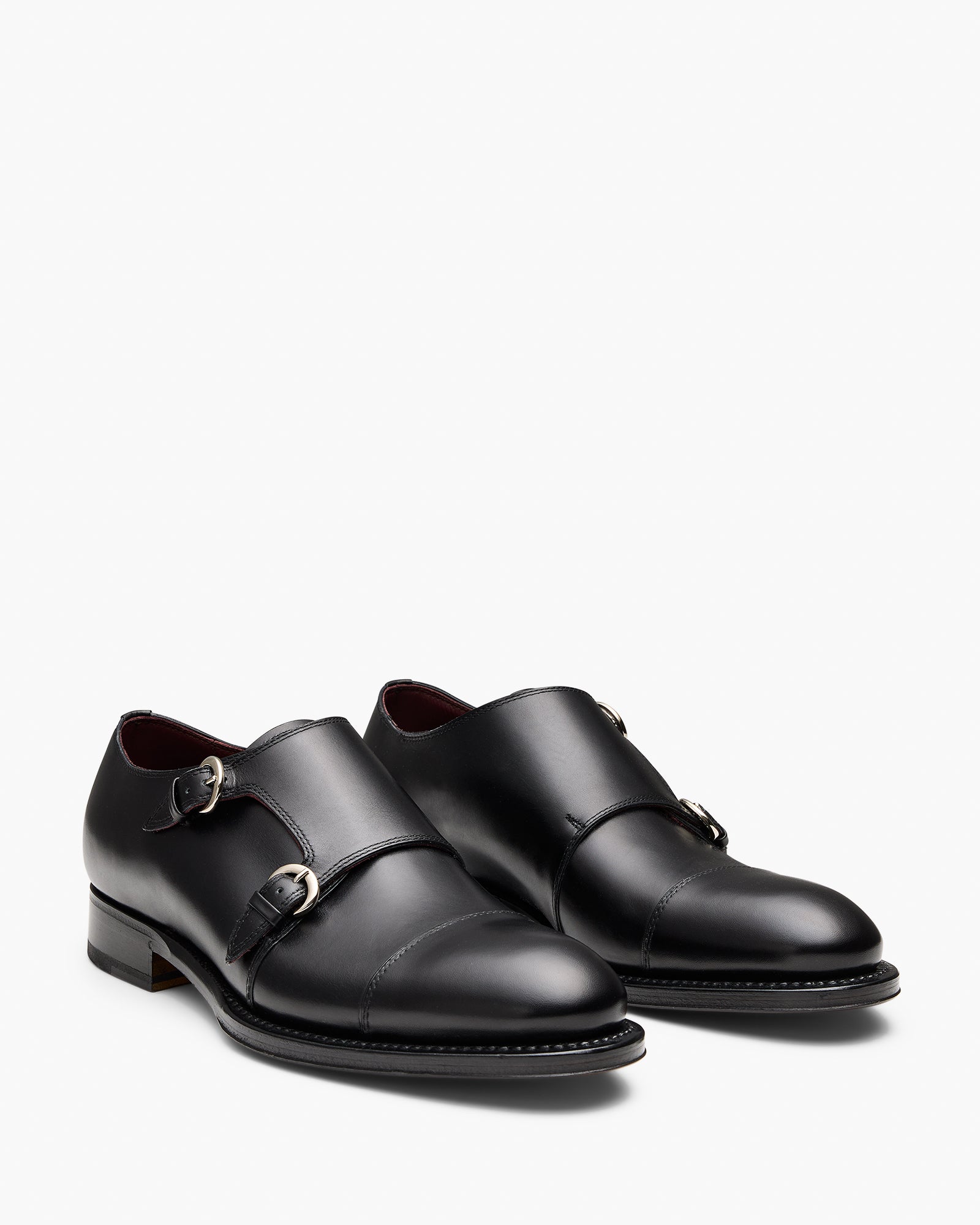 Bristol Black Monk Strap Shoes