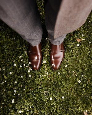 Bristol Brown Monk Strap Shoes