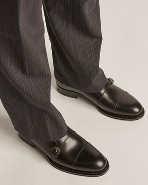 Bristol Black Monk Strap Shoes