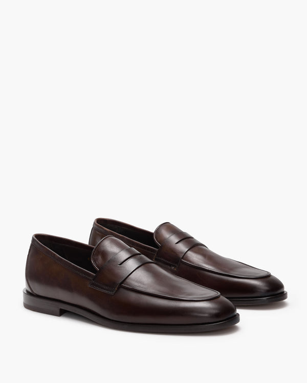 Caine Dark Brown Penny Loafers