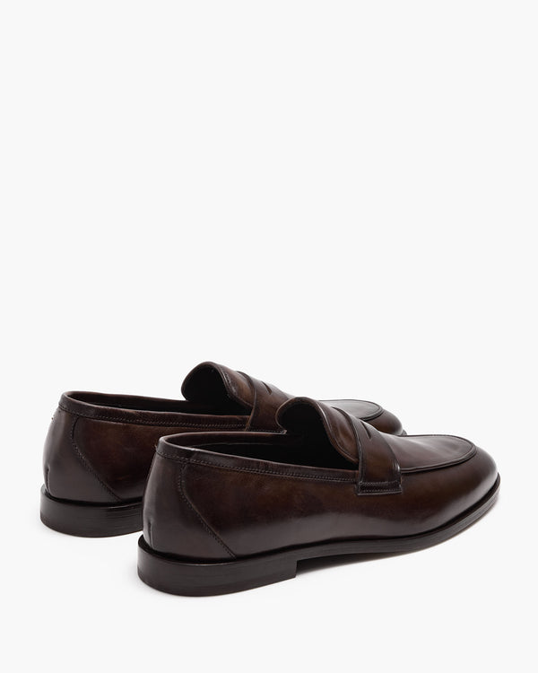 Caine Dark Brown Penny Loafers