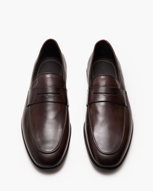 Caine Dark Brown Penny Loafers