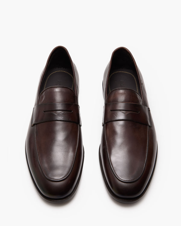 Caine Dark Brown Penny Loafers