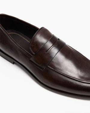 Caine Dark Brown Penny Loafers