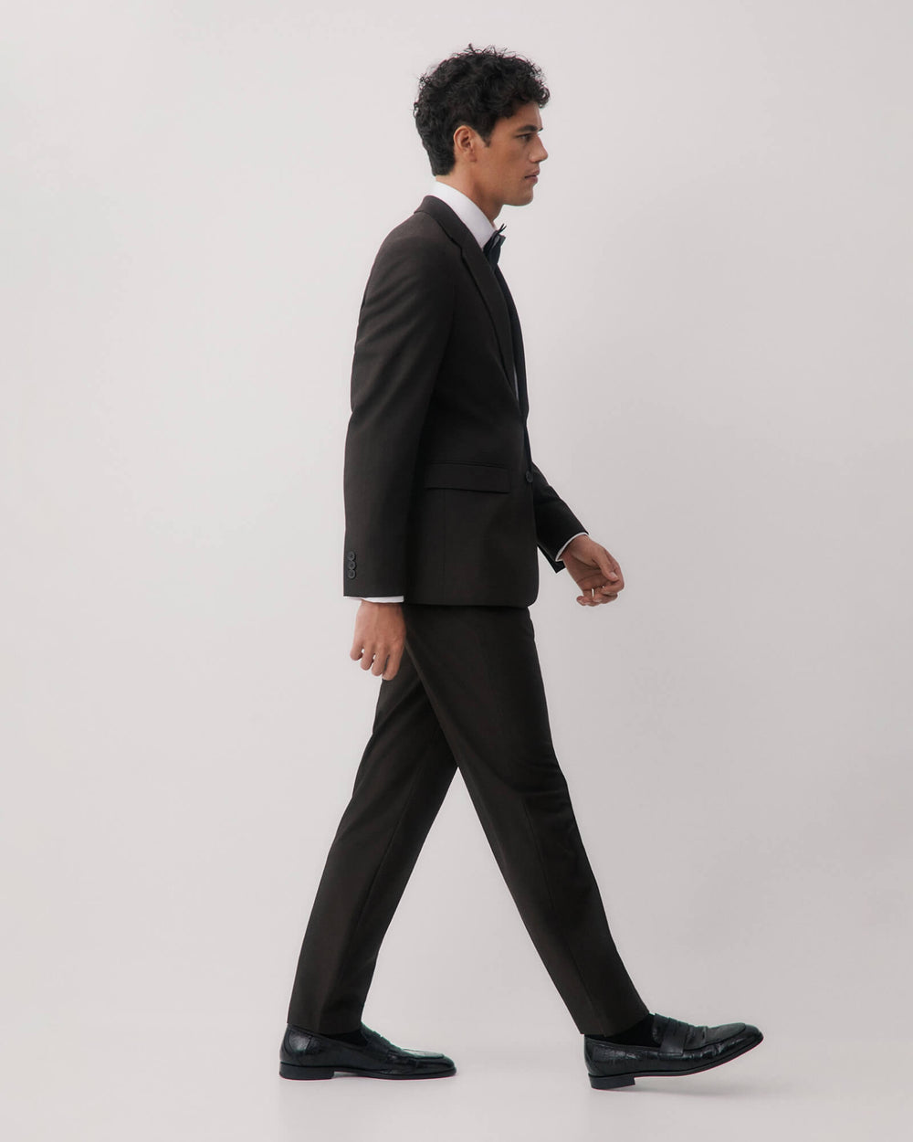 Caine Black Eel Penny Loafers