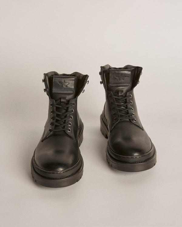 Cortina Black Worker Boots