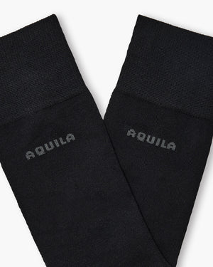 Aquila Black Cotton Socks - Twin Pack