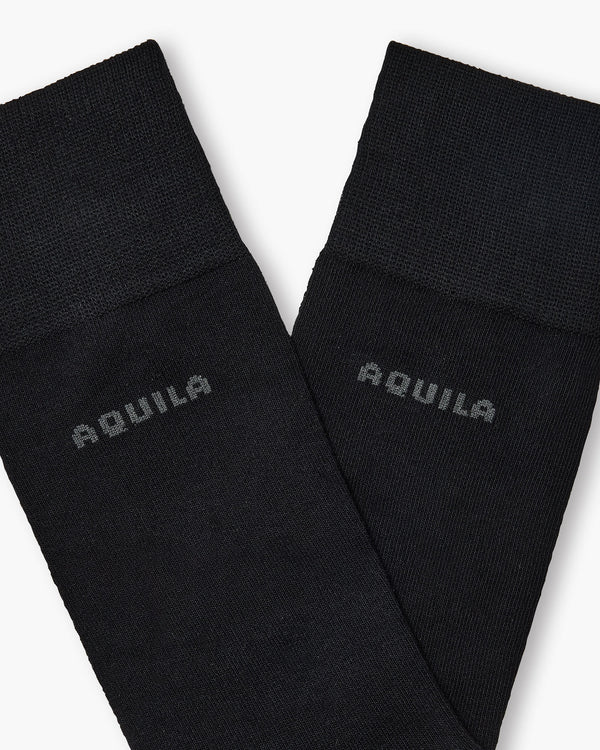 Aquila Black Cotton Socks - Twin Pack