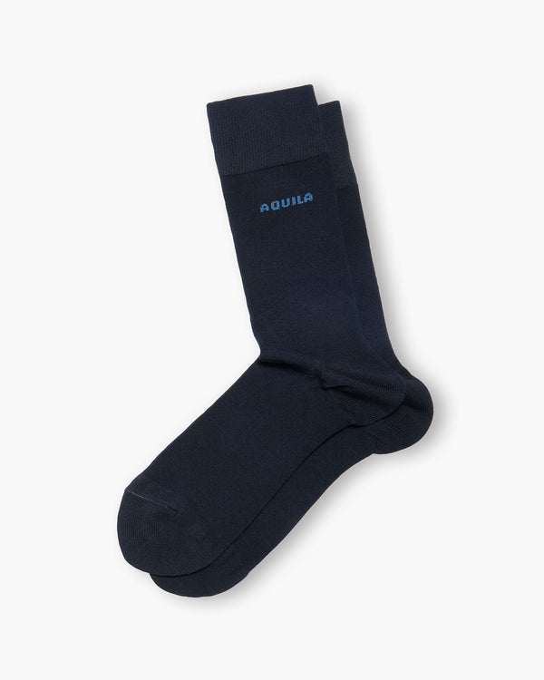 Aquila Navy Cotton Socks - Twin Pack