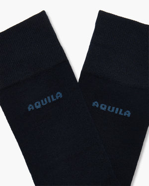 Aquila Navy Cotton Socks - Twin Pack