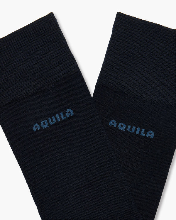 Aquila Navy Cotton Socks - Twin Pack