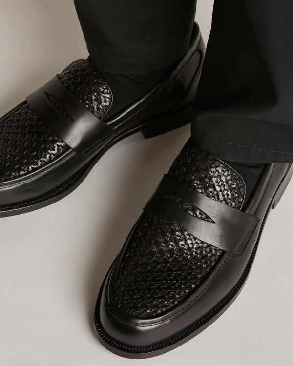Dartmouth Black Weave Loafers