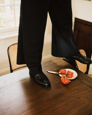 Dartmouth Black Weave Penny Loafers