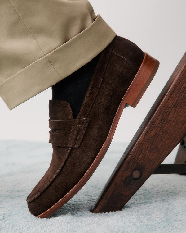 Dartmouth Brown Suede Penny Loafers