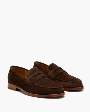 Dartmouth Brown Suede Penny Loafers