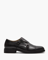 Davis Black Monk Strap Shoes