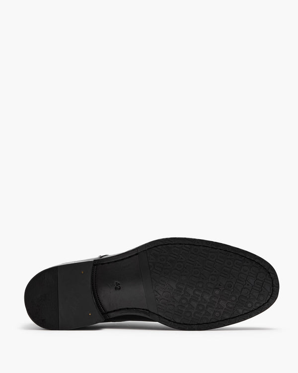 Davis Black Monk Strap Shoes