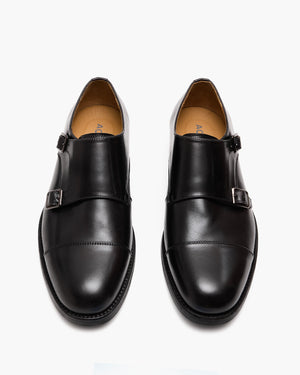 Davis Black Monk Strap Shoes