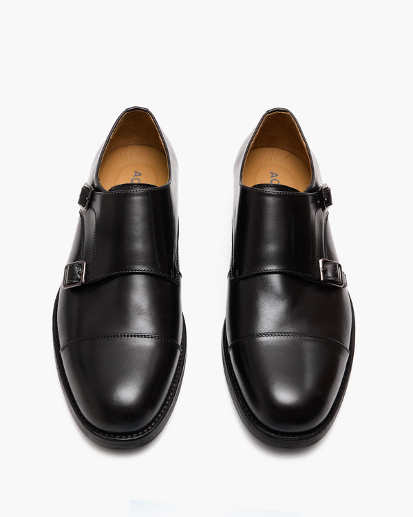 Davis Black Monk Strap Shoes