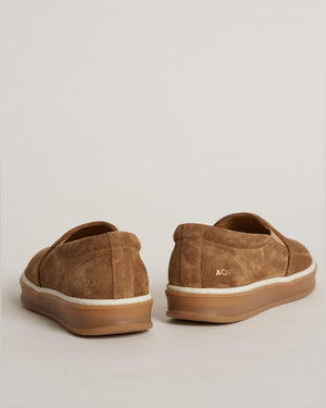 Deuce Cognac Suede Slip On Shoes