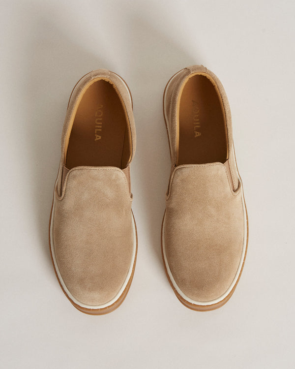 Deuce Cream Suede Slip On Shoes