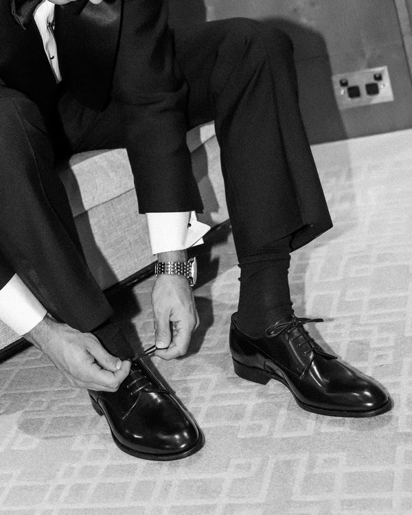 Dyer Hi-Shine Black Derby Shoes