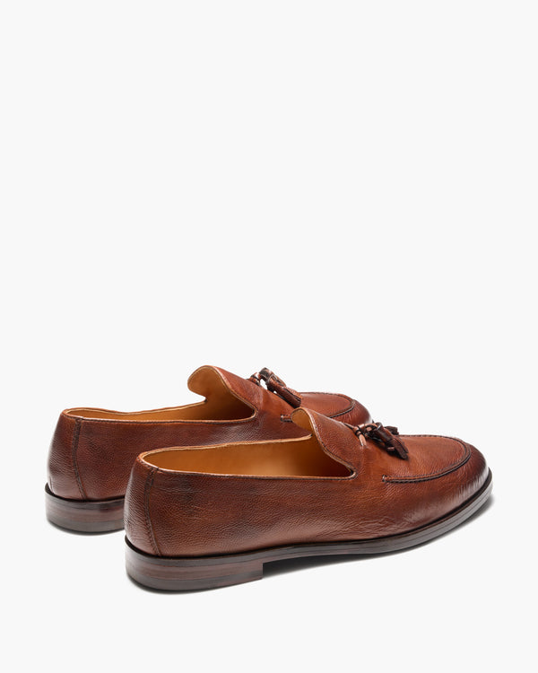 Elias Cognac Tassel Loafers