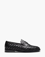 Elliot Black Weave Penny Loafers