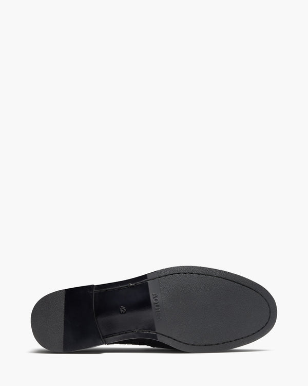 Elliot Black Weave Penny Loafers