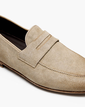 Ellis Camel Suede Penny Loafers