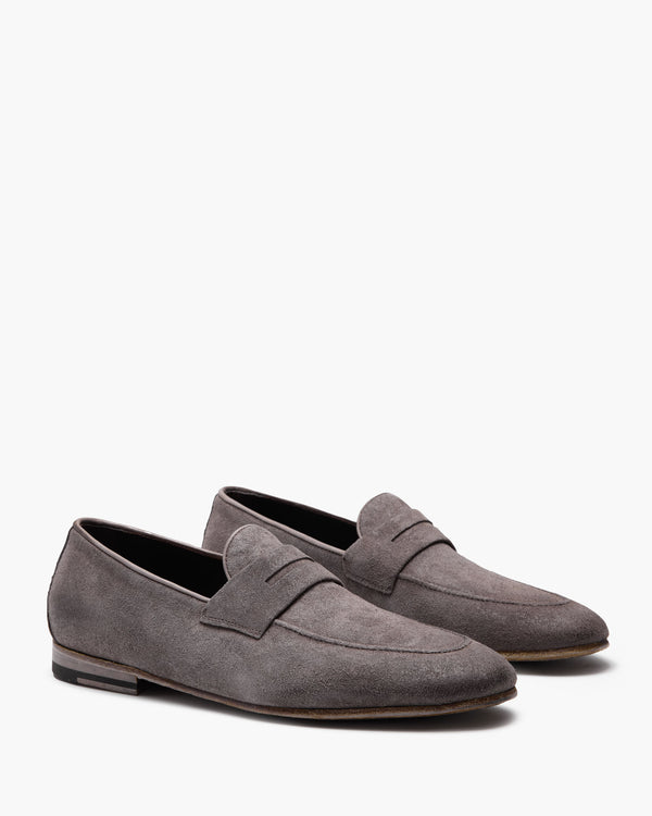 Ellis Charcoal Suede Penny Loafers