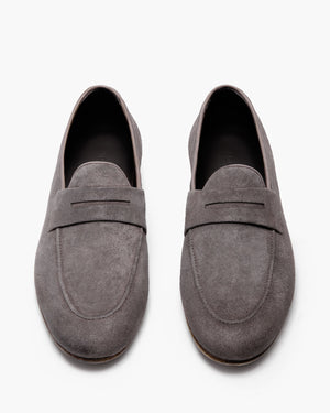 Ellis Charcoal Suede Penny Loafers