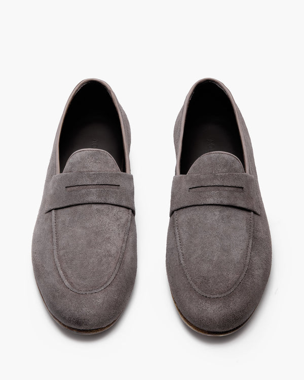 Ellis Charcoal Suede Penny Loafers