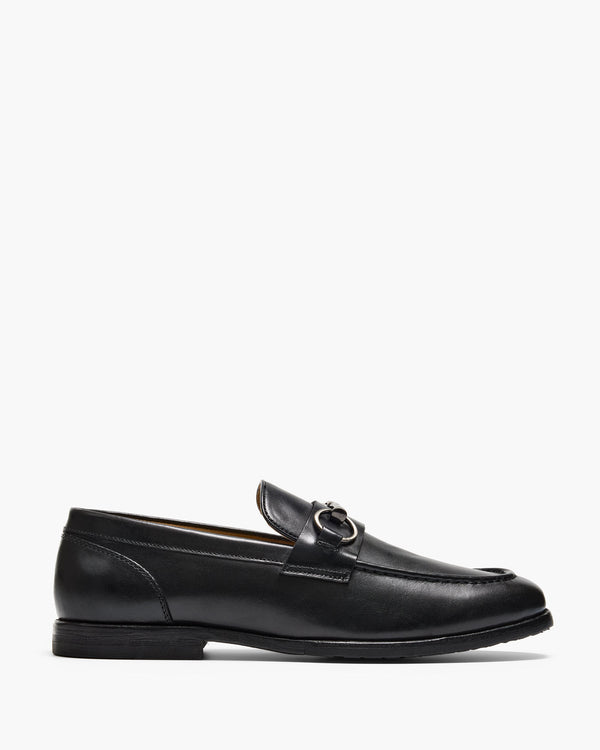 Elton Black Horsebit Loafers