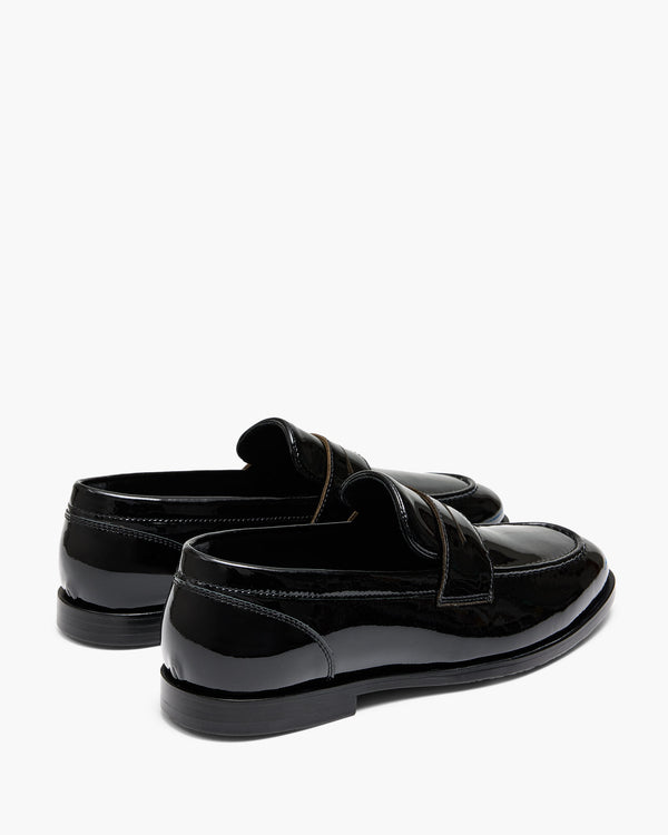 Elton Patent Black Penny Loafers