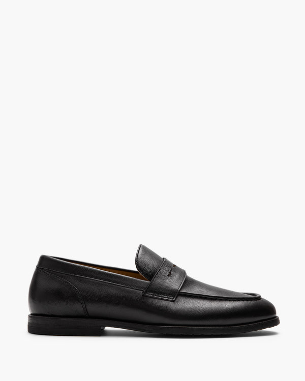 Elton Black Penny Loafers