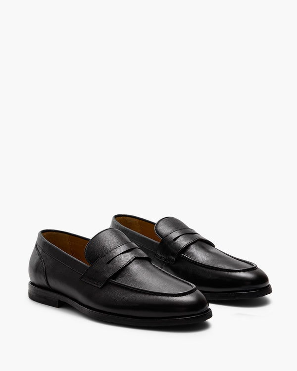 Elton Black Penny Loafers