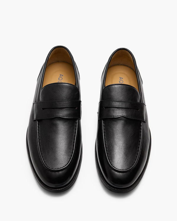 Elton Black Penny Loafers