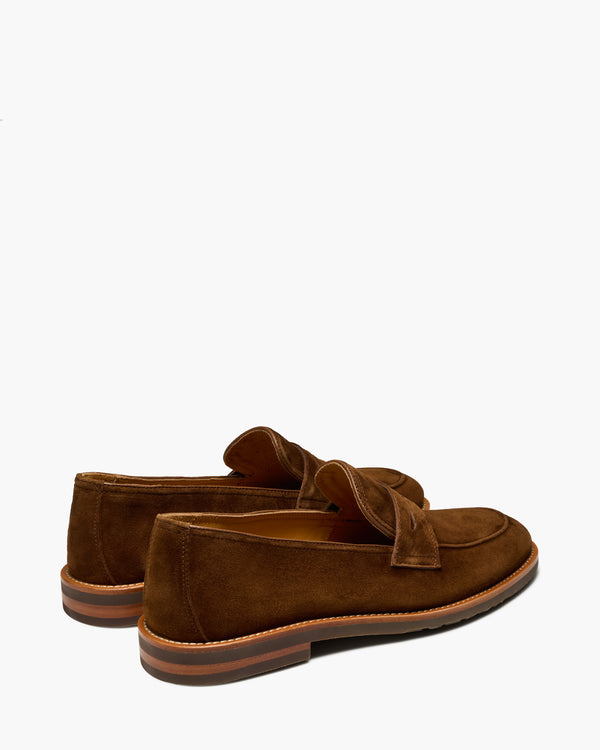 Emilio Brown Suede Penny Loafers