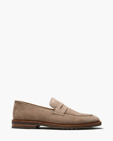 Emilio Taupe Suede Penny Loafers