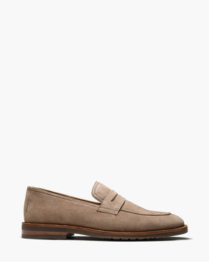 Emilio Taupe Suede Penny Loafers